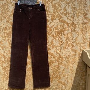 Point Zero Brown Corduroy Flare Pants – Retro Stretch Denim (Size 6)